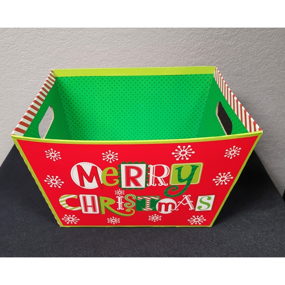 Brother Sister Design Studio 2017 Christmas Party Box Cardboard Gift Basket Bin